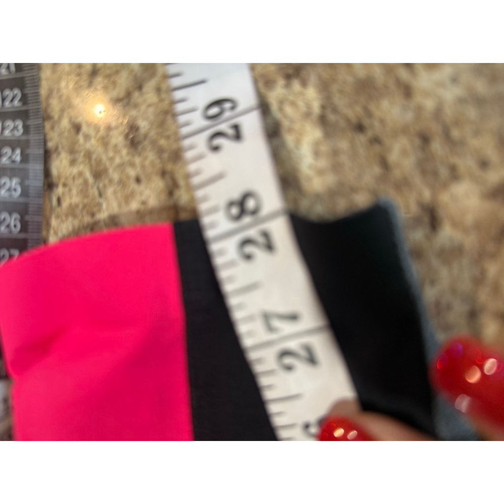 Women's PINK Black and Pink Color Block Leggings M - Picture 4 of 9